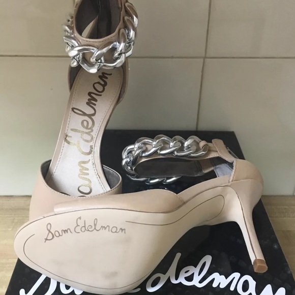 **SOLD!!!**  SAM EDELMAN BEIGE NUDE HEELS SIZE 6.5 - Picture 5 of 6