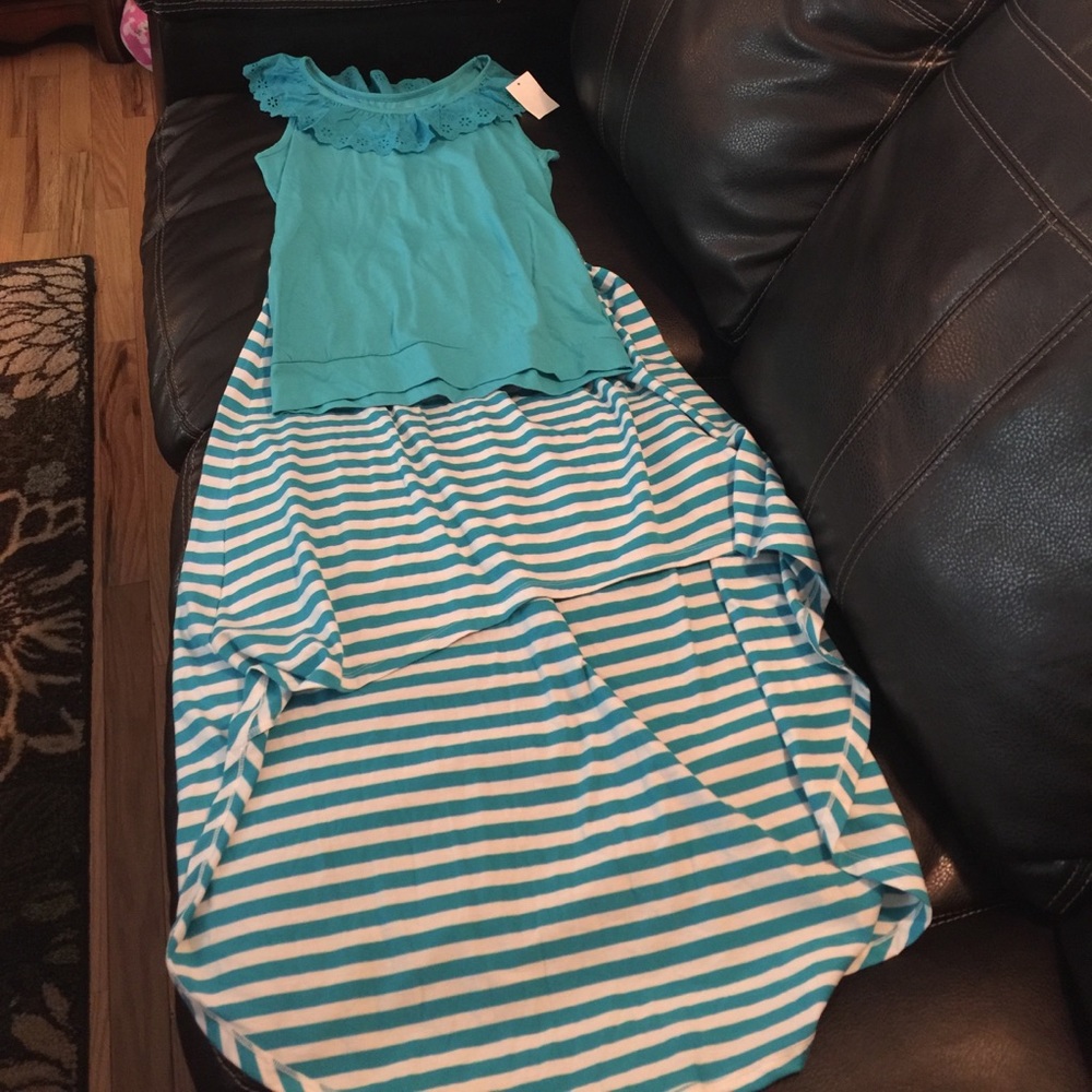 Hi-low skirt and matching top new with tags