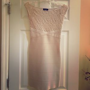 Cream beautiful cocktail Bebe dress