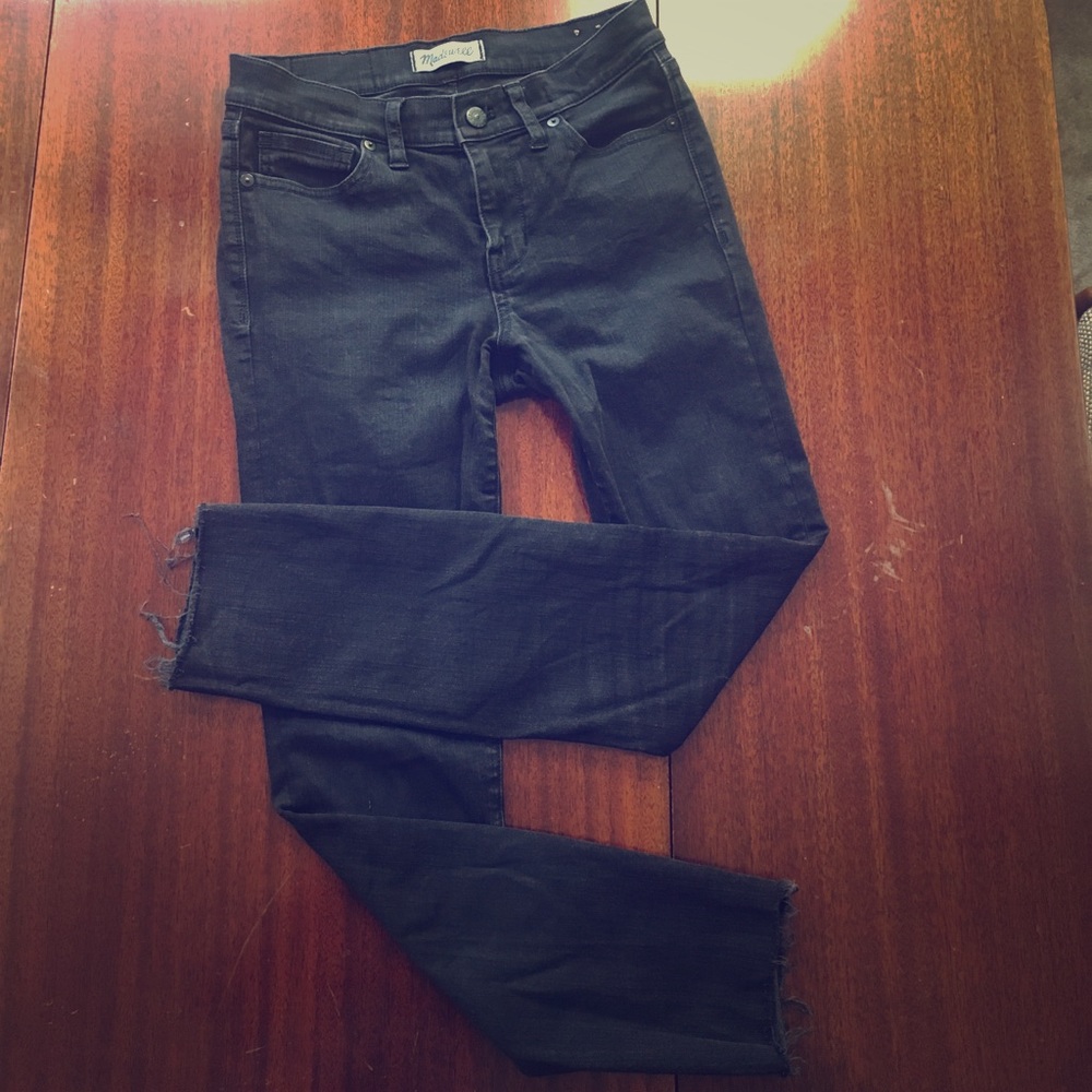 Madewell Cutoff Black Skinny Jeans