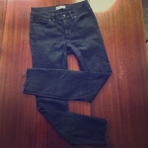 Madewell Cutoff Black Skinny Jeans