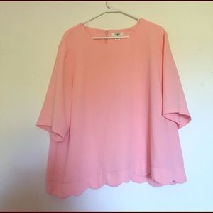 Peach Scalloped Blouse