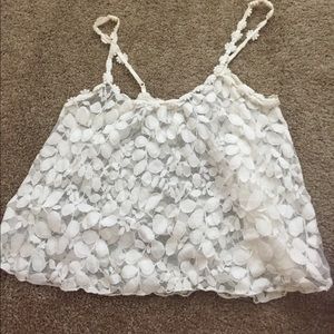 Sheer flowy crop top