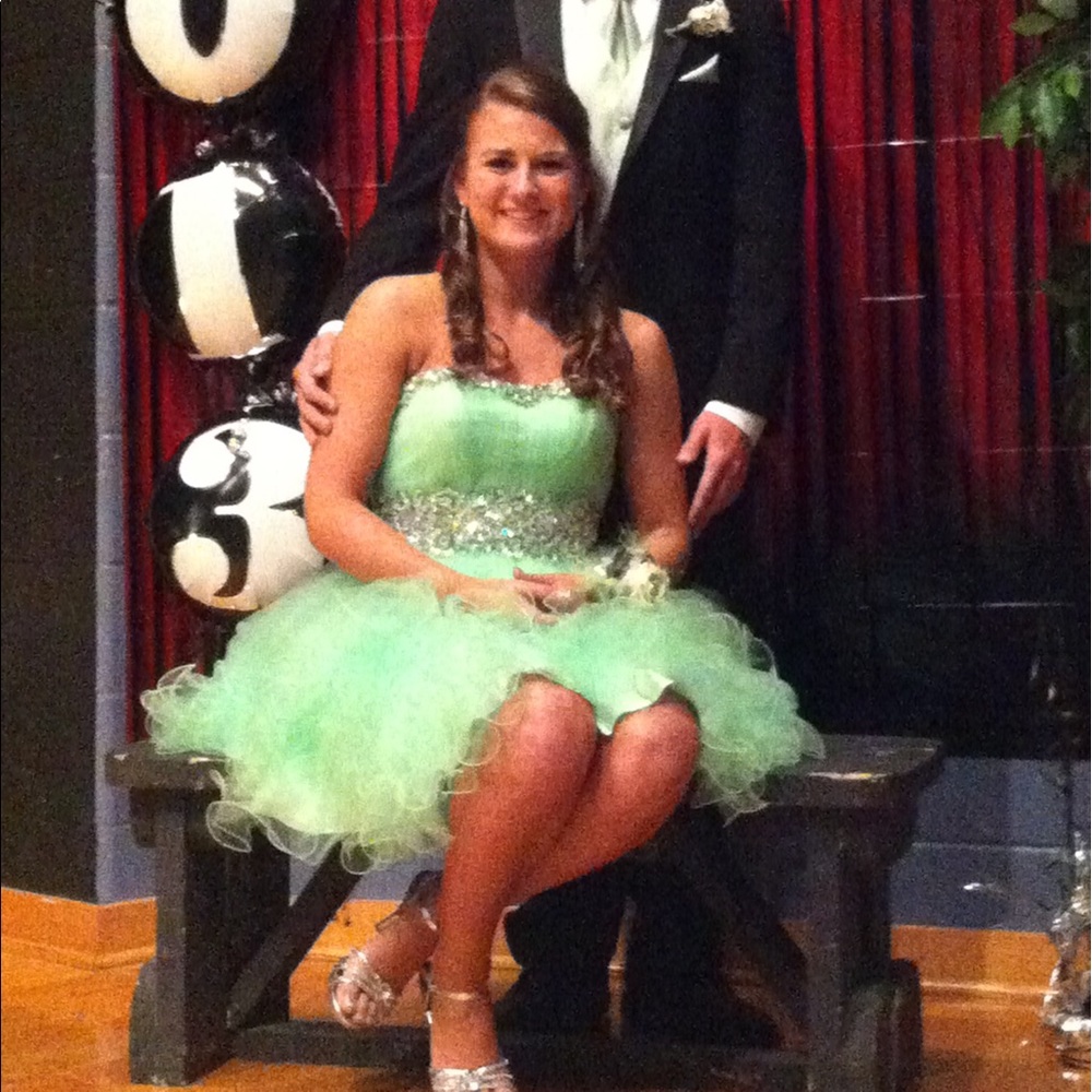 Mint green short formal
