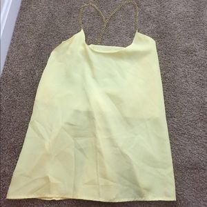 Pretty yellow cami with gold chain straps
