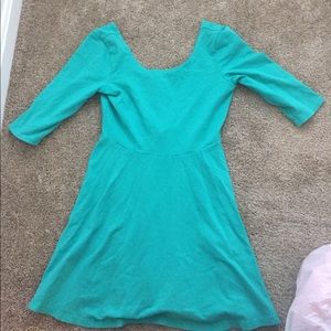 Express peplum style green dress