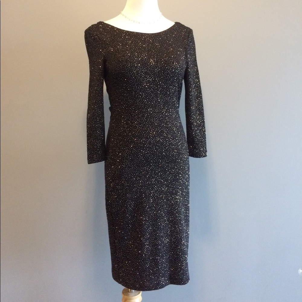 Studio Y Black Sparkly Drape Back Dress