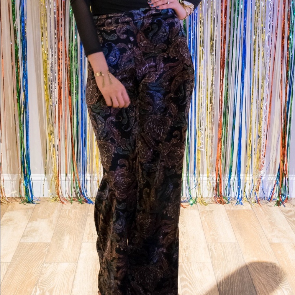 Zara High waist velvet Palazzos