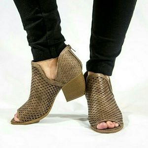 Peep toe booties