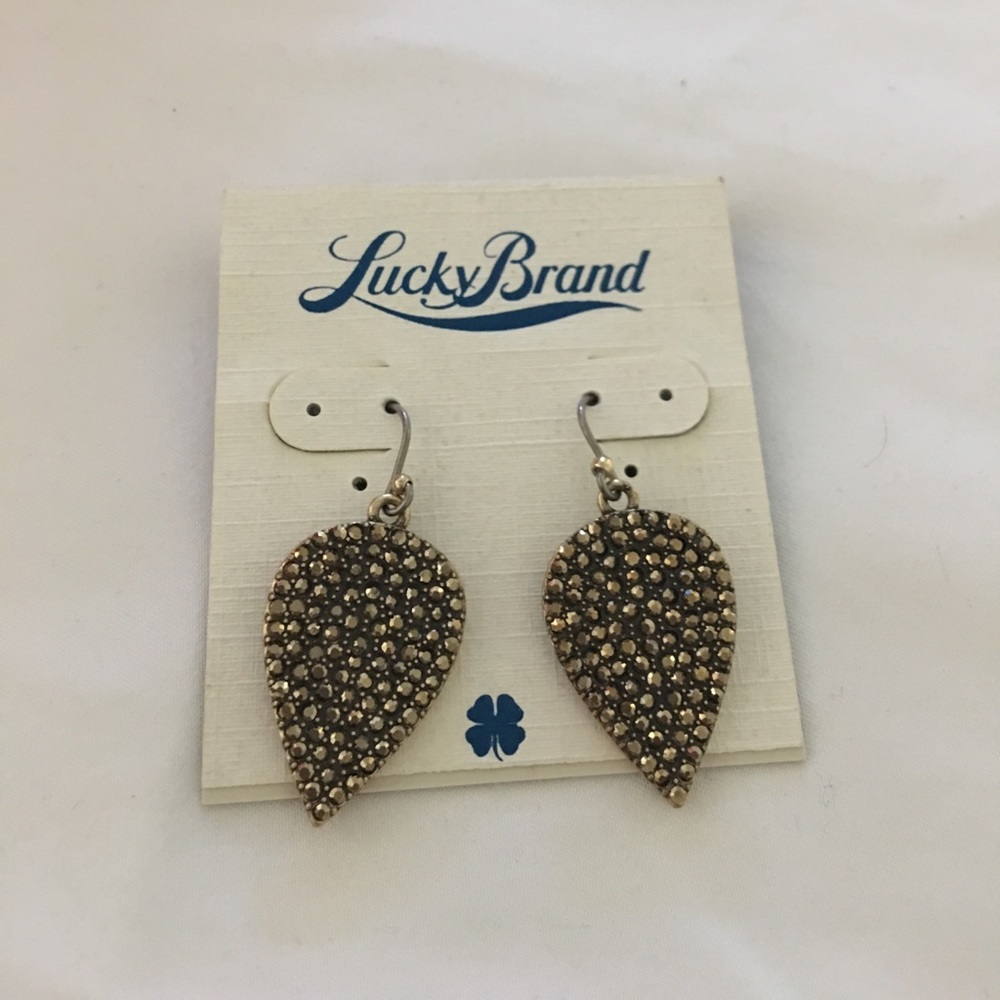Lucky Brand Taupe Crystal Earrings