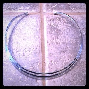 Silver Lia Sophia triple layer choker necklace