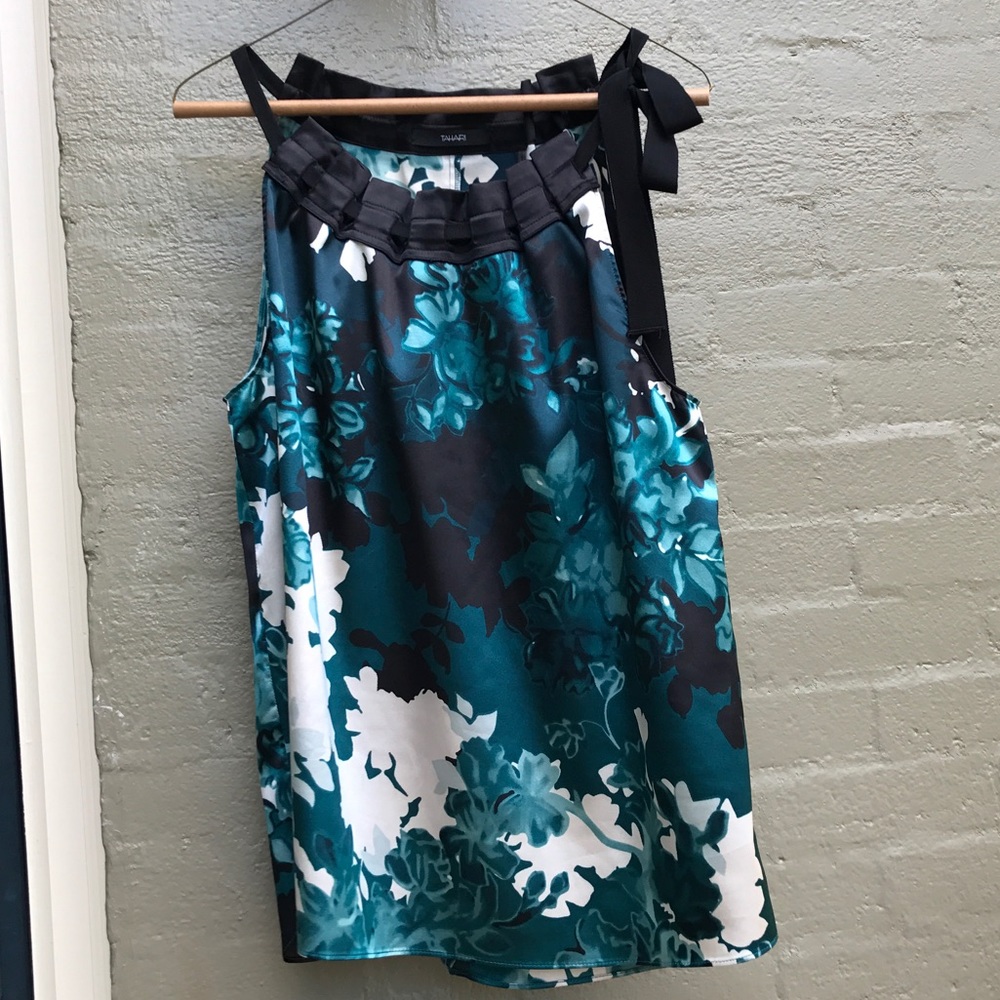 Tahari top with shoulder ribbon