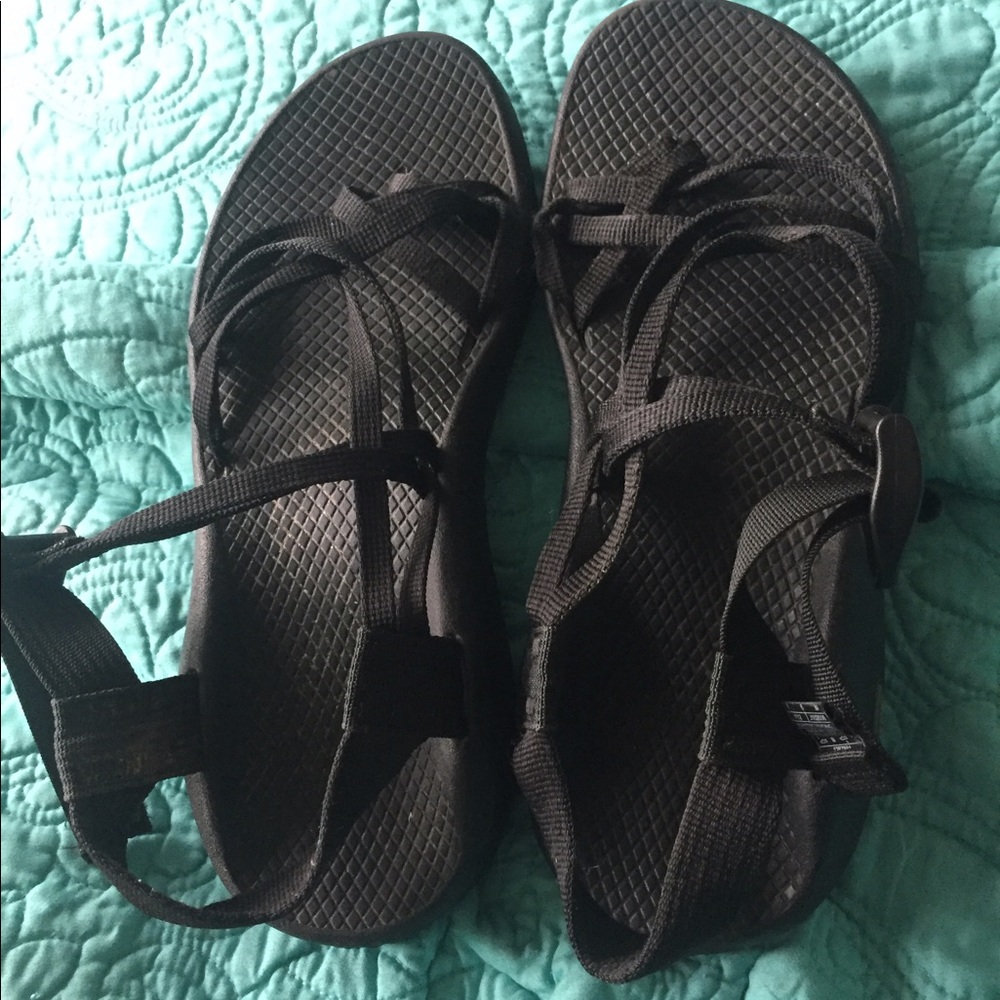 Size 8 women's zx2 double strap black sandals