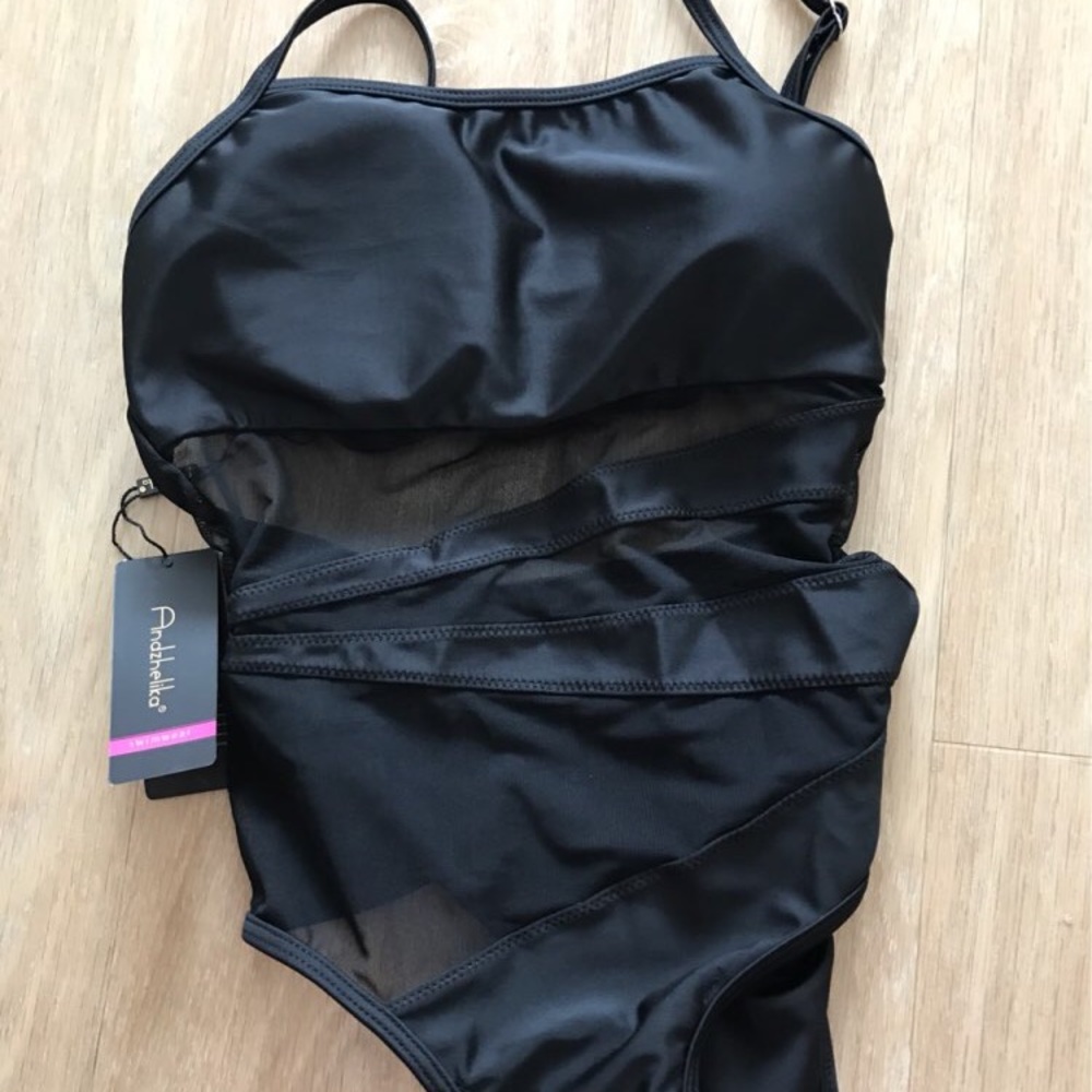 Black transparent swim suit! (Fits small too) - Picture 4 of 8