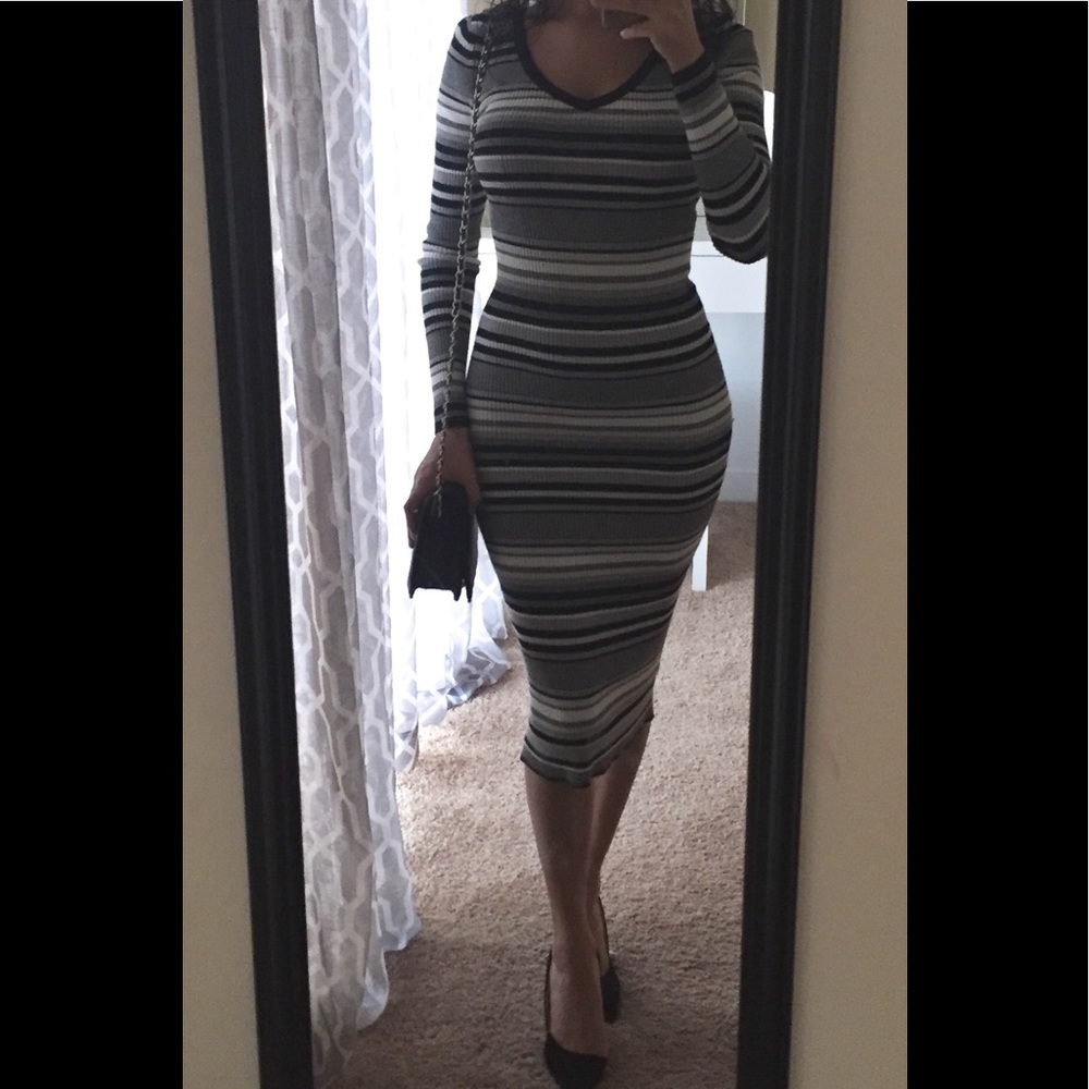 Bodycon long sleeve midi dress