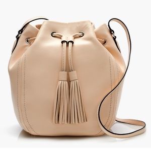 J Crew Tassel Tie Bucket Bag in Smooth Leather