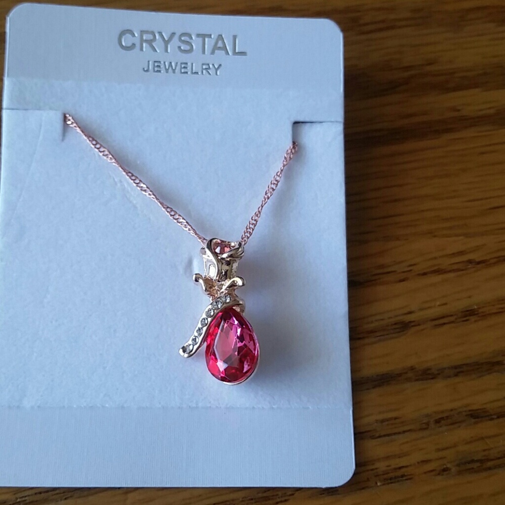 Rose gold rhinestone necklace