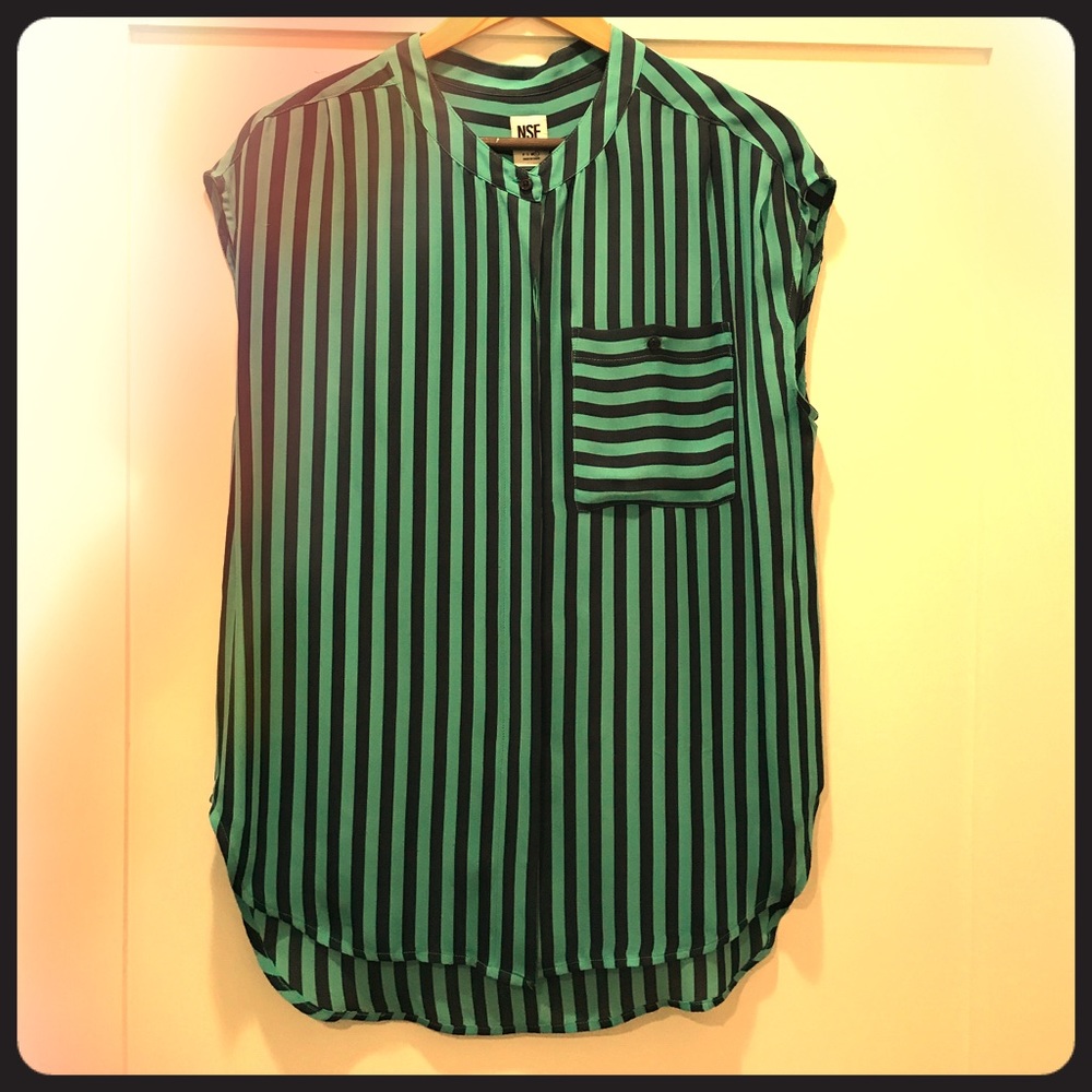 NSF Stripped Silk Blouse