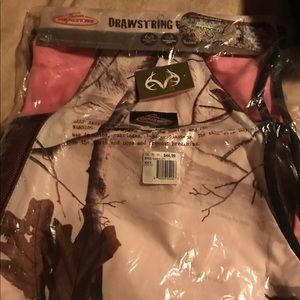 CABELAS girls pink camo cinch sac / backpack