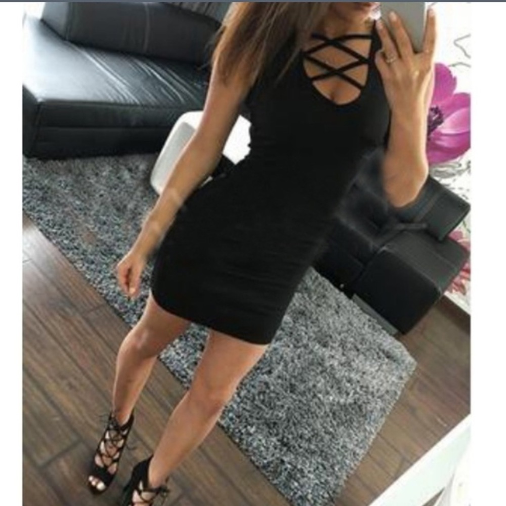 HP Cross Front Fitted Dress XS-M - Picture 2 of 4