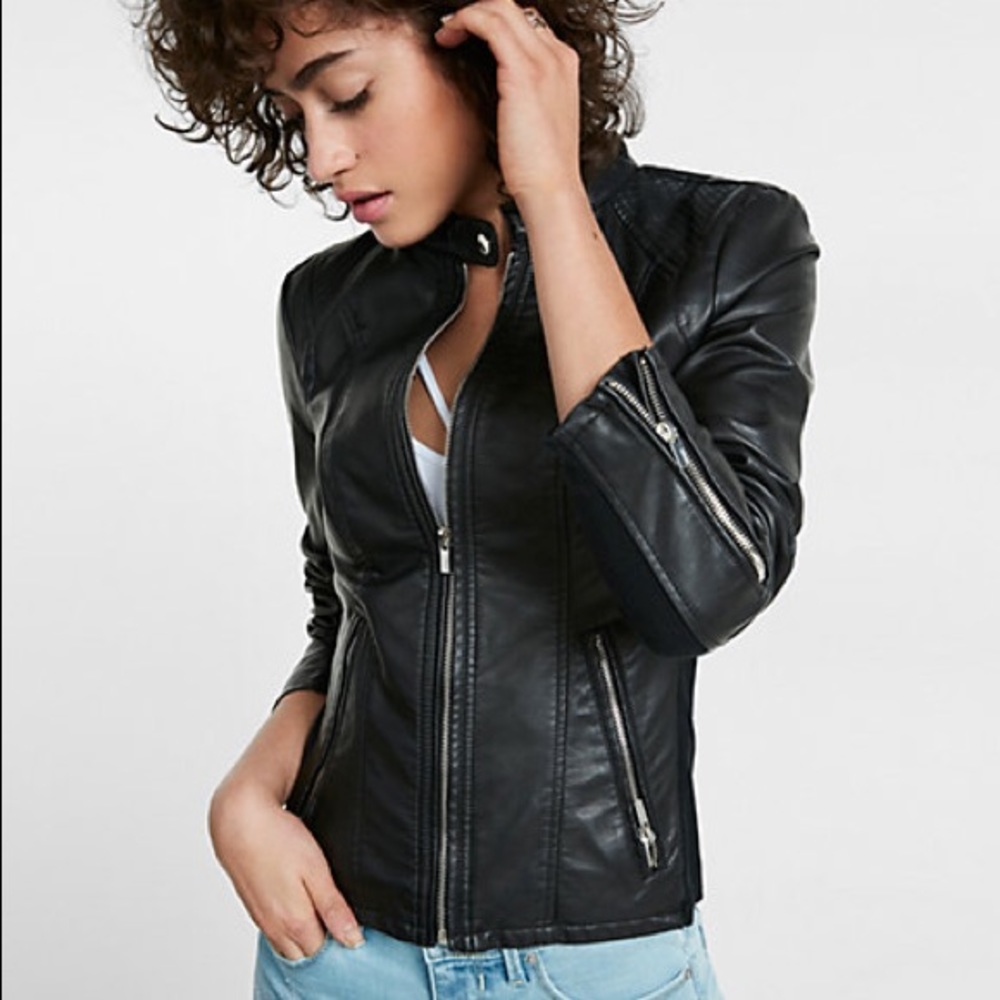 EXPRESS Leather Jacket Black Never Worn
