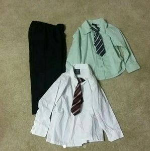 Lot Bundle of Boys 4T Dress Shirts Pants Ties
