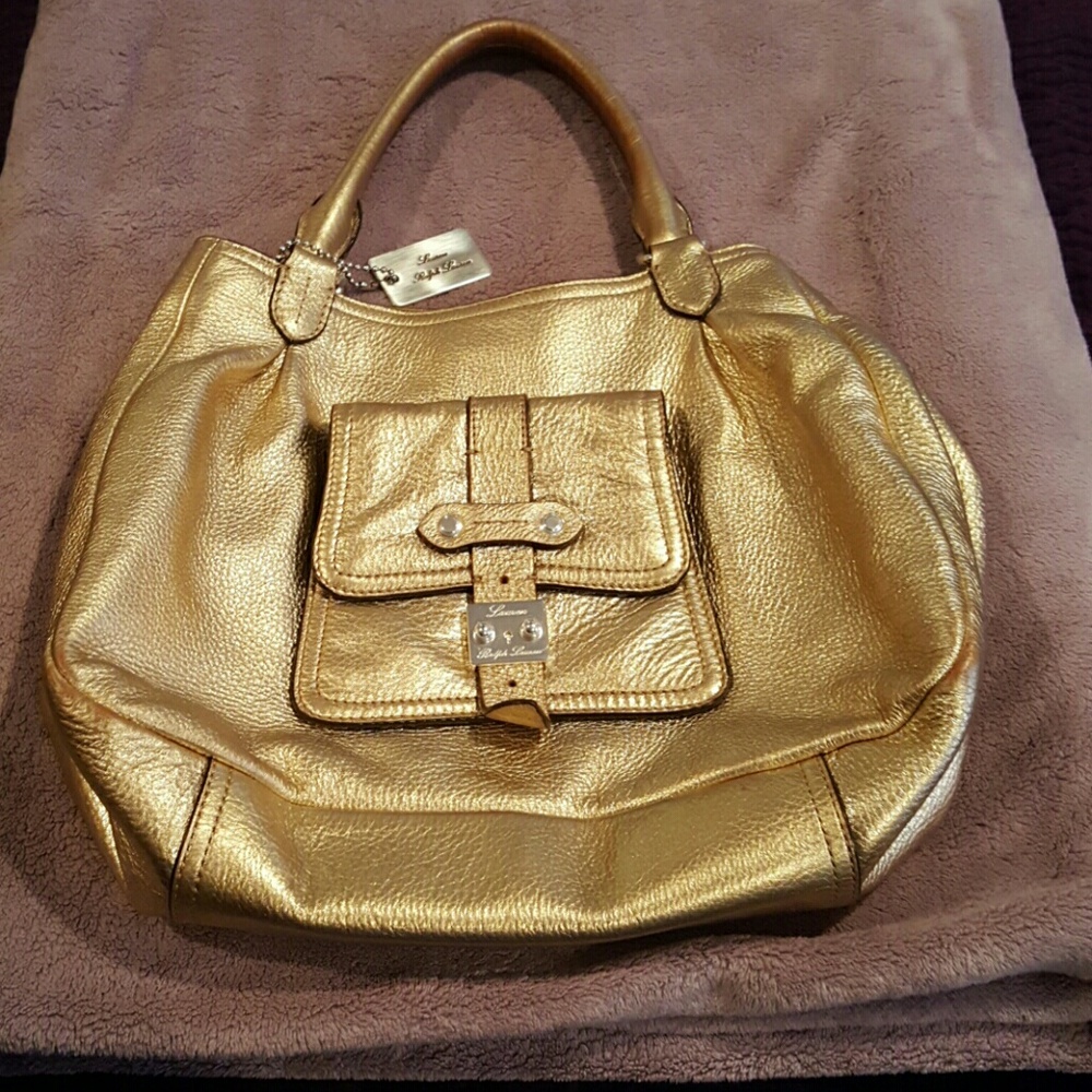 Ralph Lauren Gold Shoulder Bag