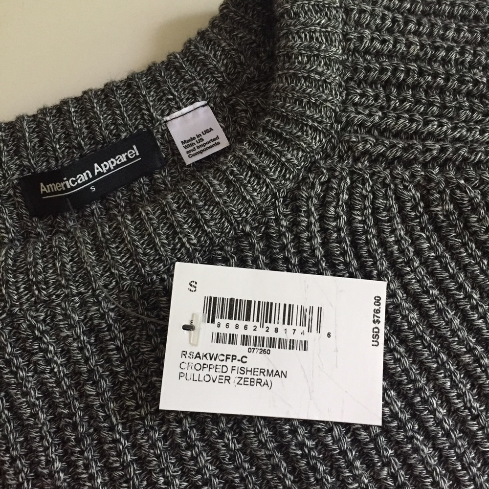 NWT American Apparel Cropped Fisherman Pullover