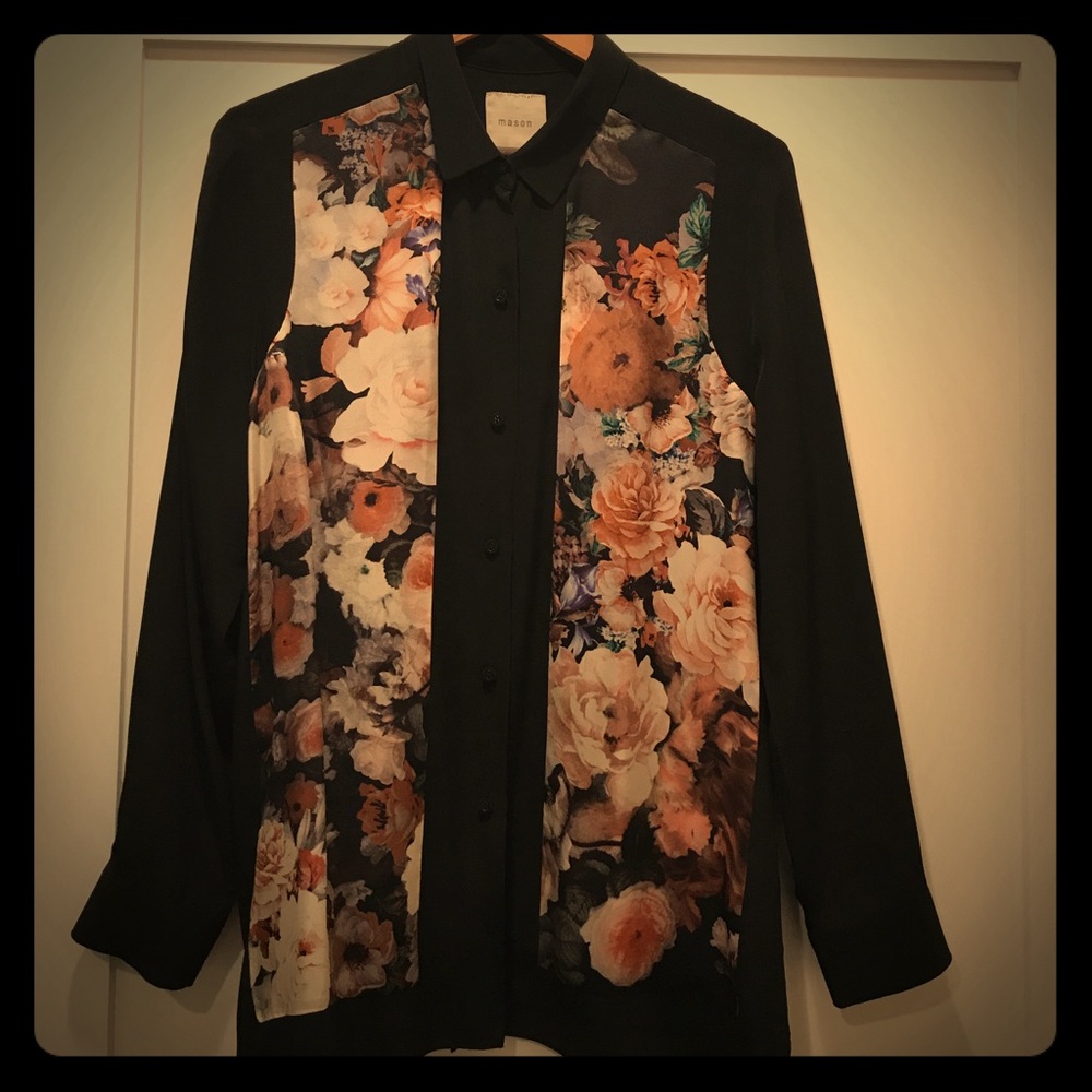 Silk Floral Button-Down Blouse from Mason