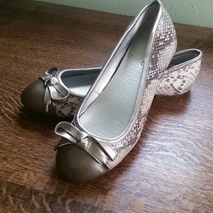 Faux snake skin flats