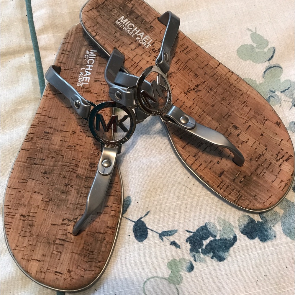 MICHAEL KORS silver sandals