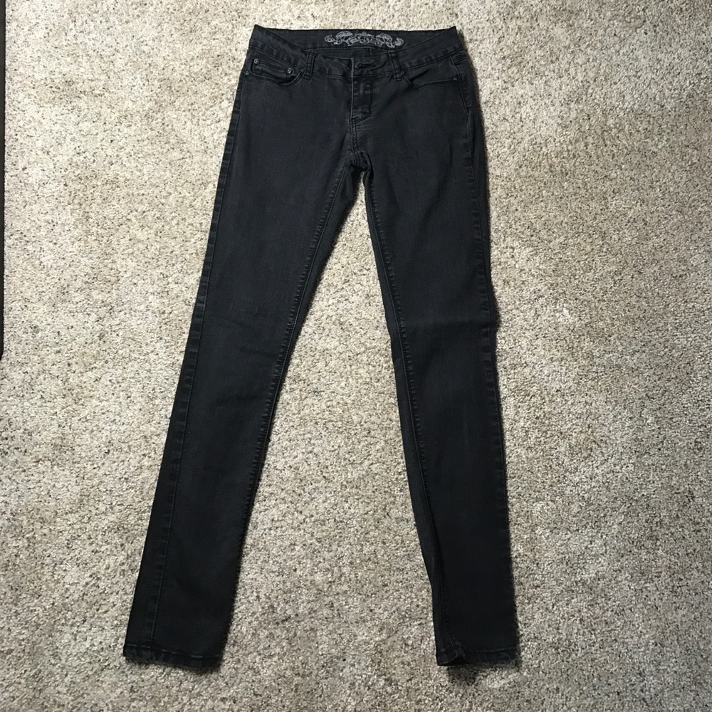 Black faded skinny jeans