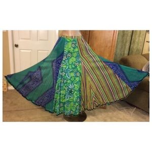 Soft Surroundings Multicolored Boho Maxi Skirt