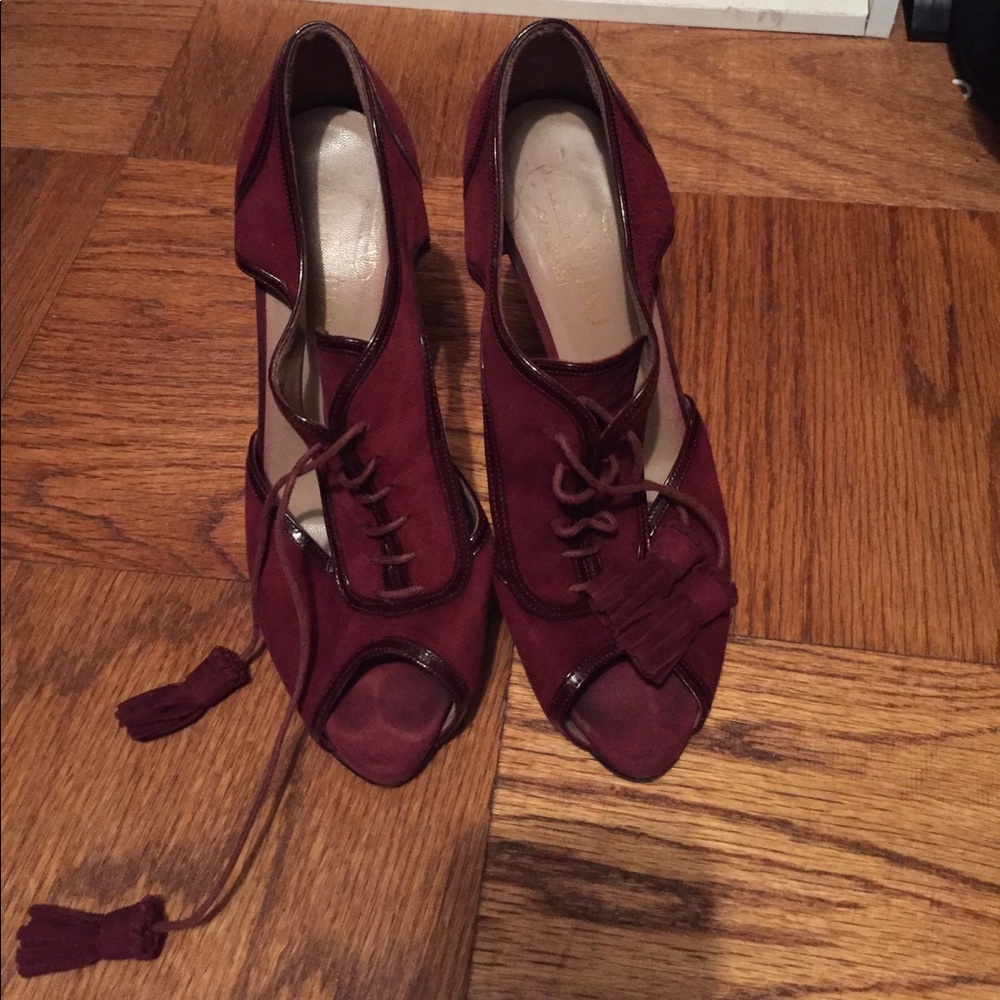 Valentino Lace Up Cut Out Stiletto Booties