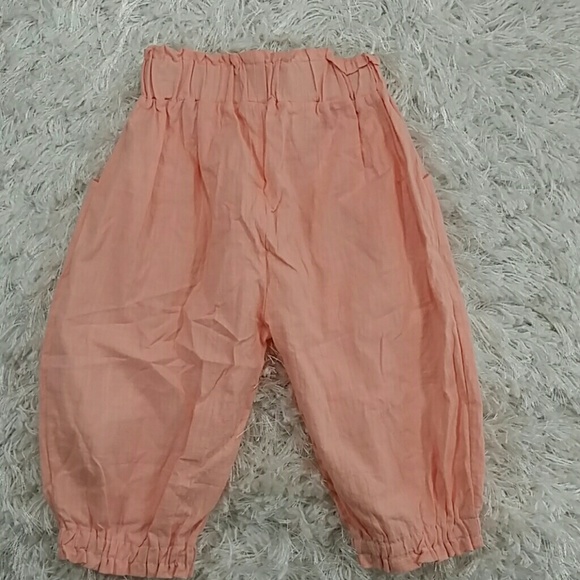 *Pink/Peach Front Bow Cuff Crop Pants. Kids :) - Picture 5 of 5