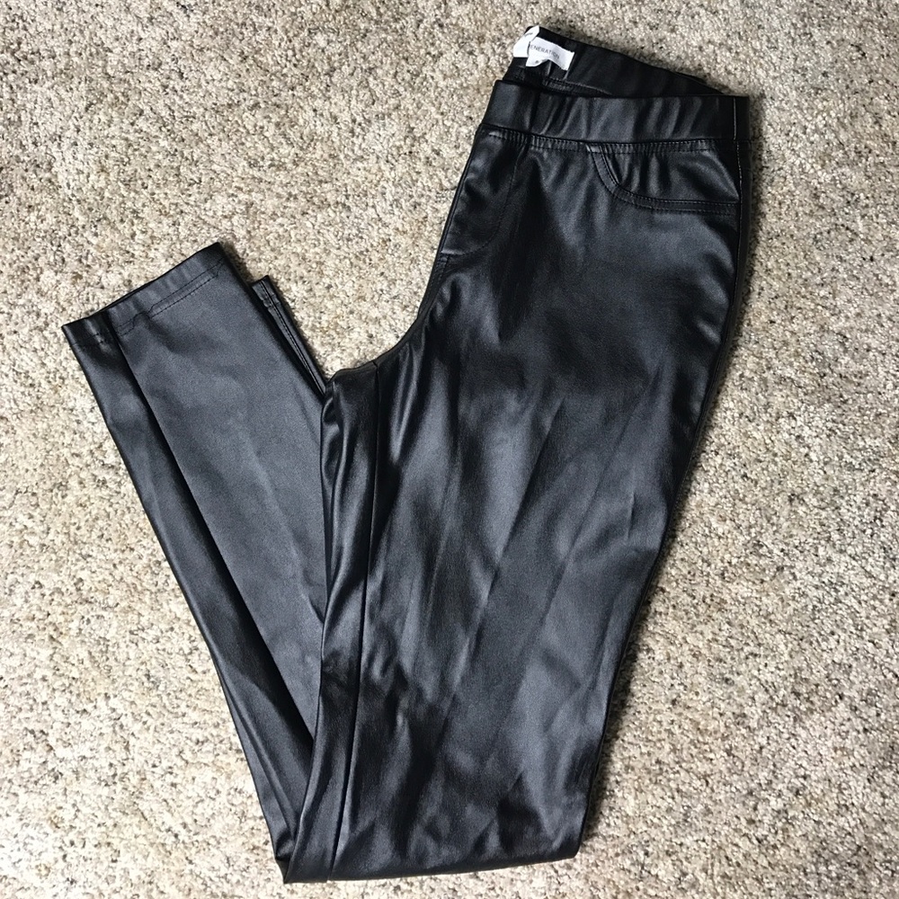 BCBG black pleather pants
