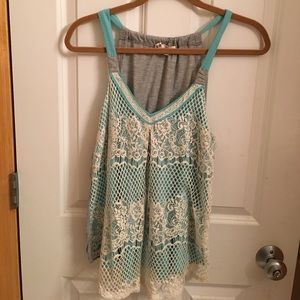 Lace tank by Jolt . Size M
