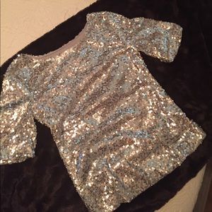 Silver Sequin T Shirt