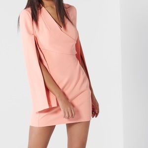 lavish alice coral wrap dress