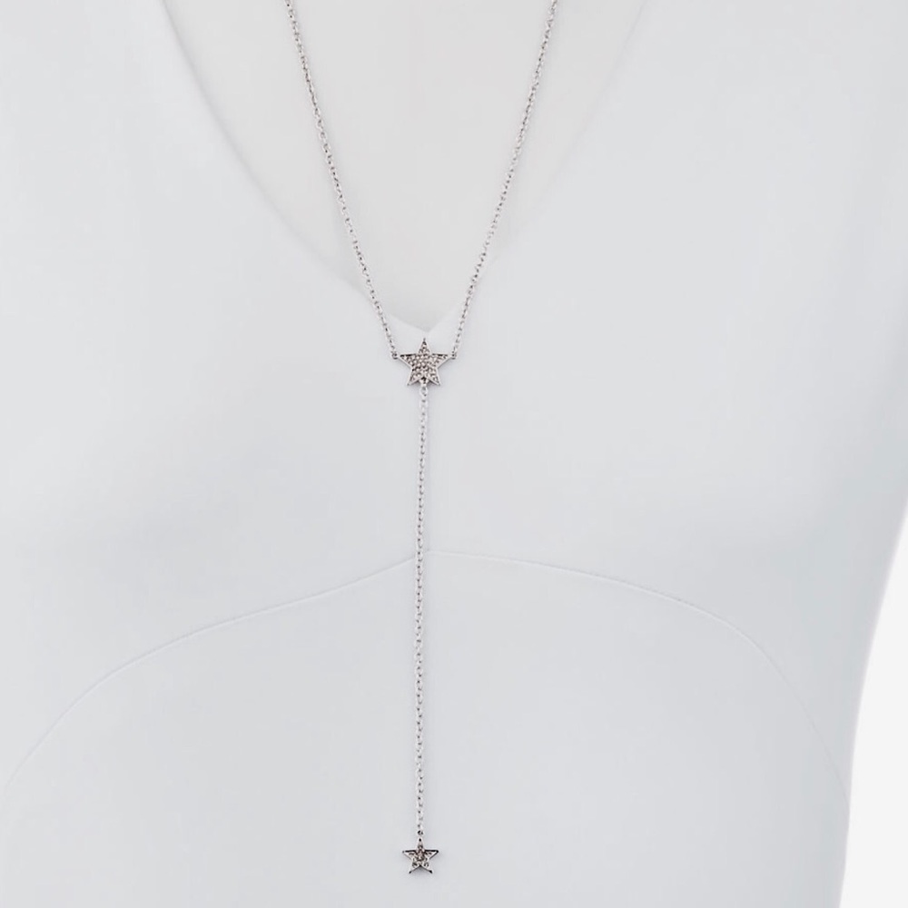 Rebecca Minkoff Pave Star Y Drop Necklace