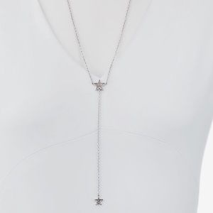 Rebecca Minkoff Pave Star Y Drop Necklace