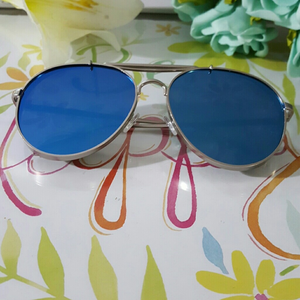 Thick Aviator Metal Frame Mirrored Lenses Men woma - Picture 2 of 4