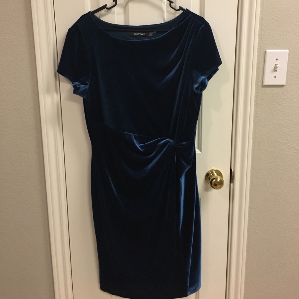 Midnight blue velvet cocktail/holiday dress