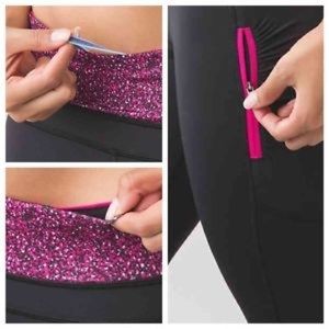 NWT Passion Crop III black pink jeweled magenta