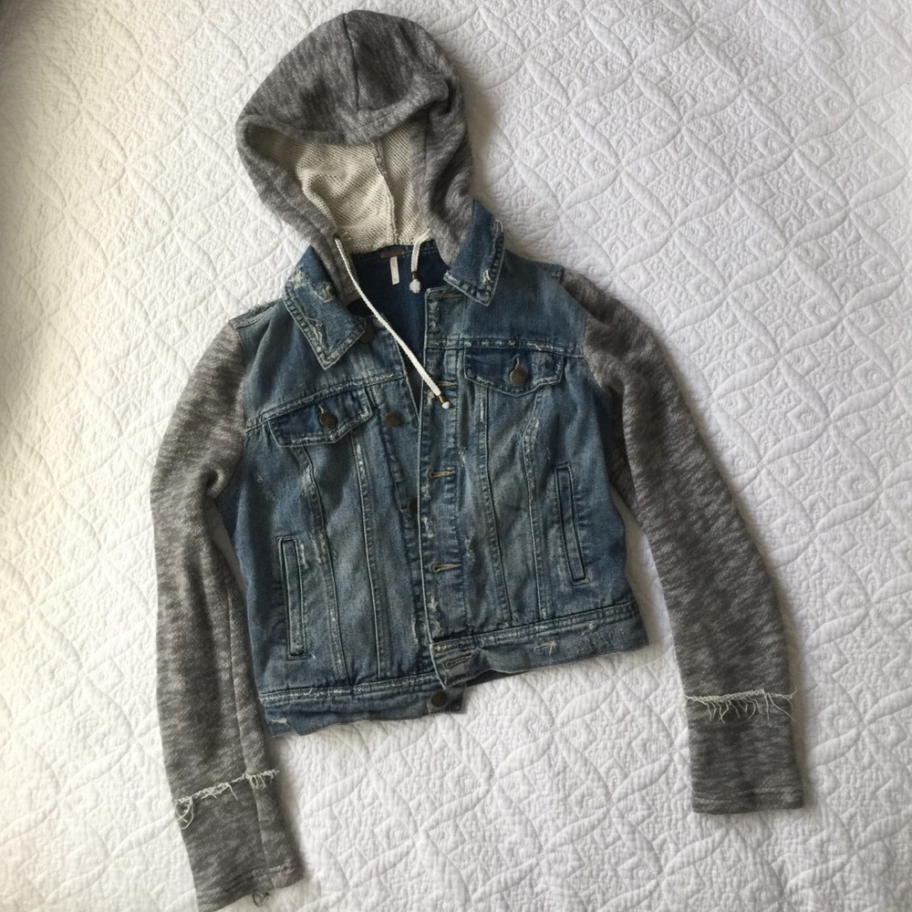 Free People denim and knit jacket