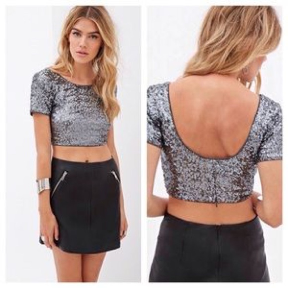 Forever 21 sequin crop top