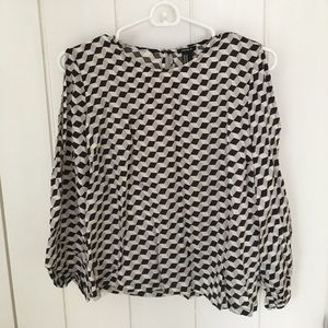 Geometric Patterned Blouse NWOT