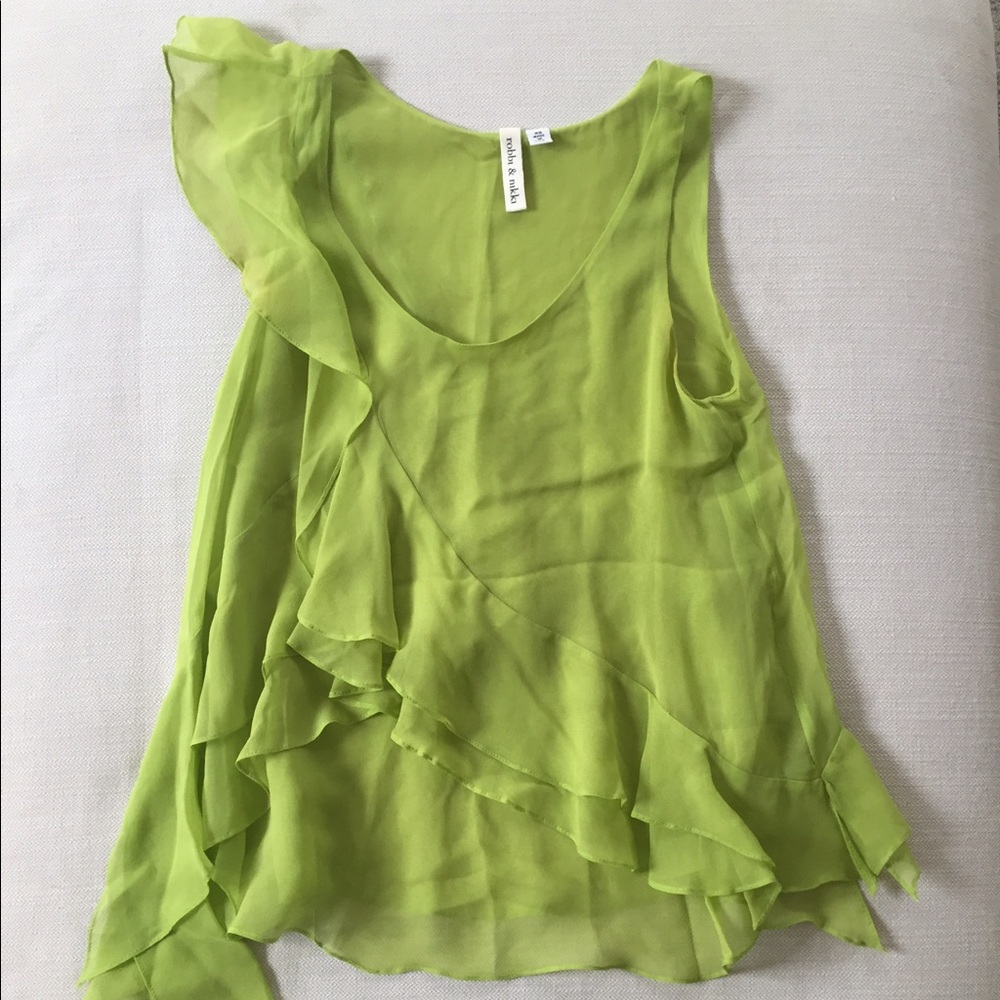 Green ruffle top