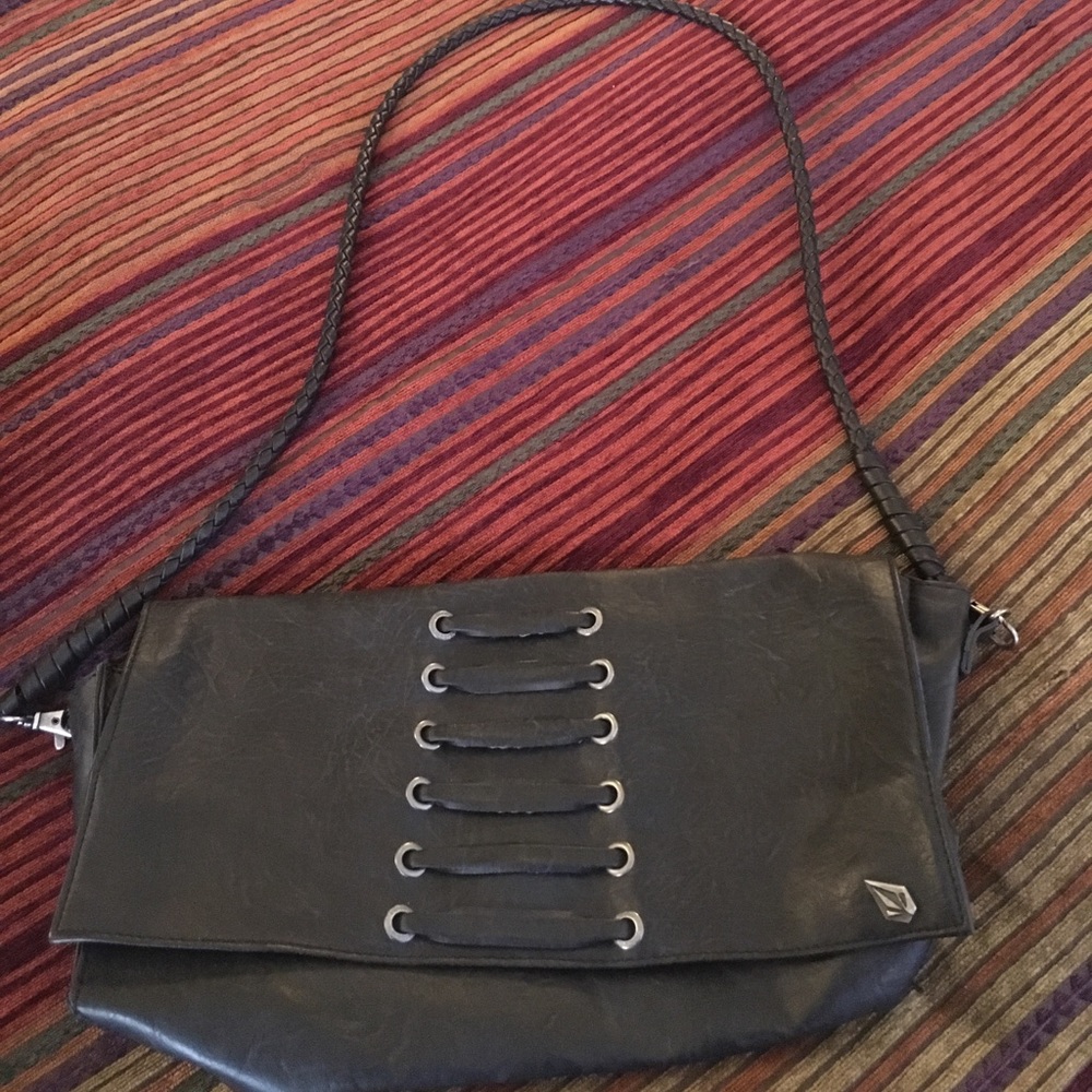 Edgy almost new Volcom Black Leather Purse