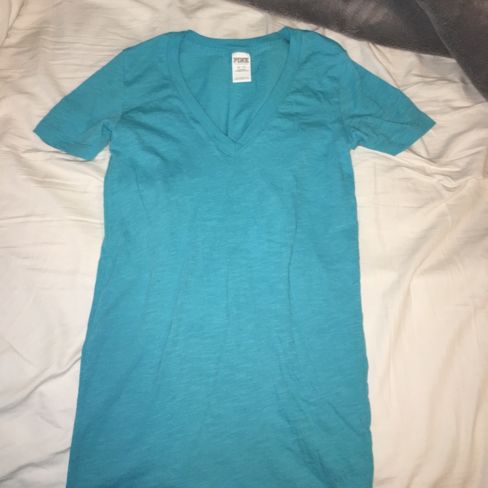 Blue Victoria's Secret Pink V-Neck